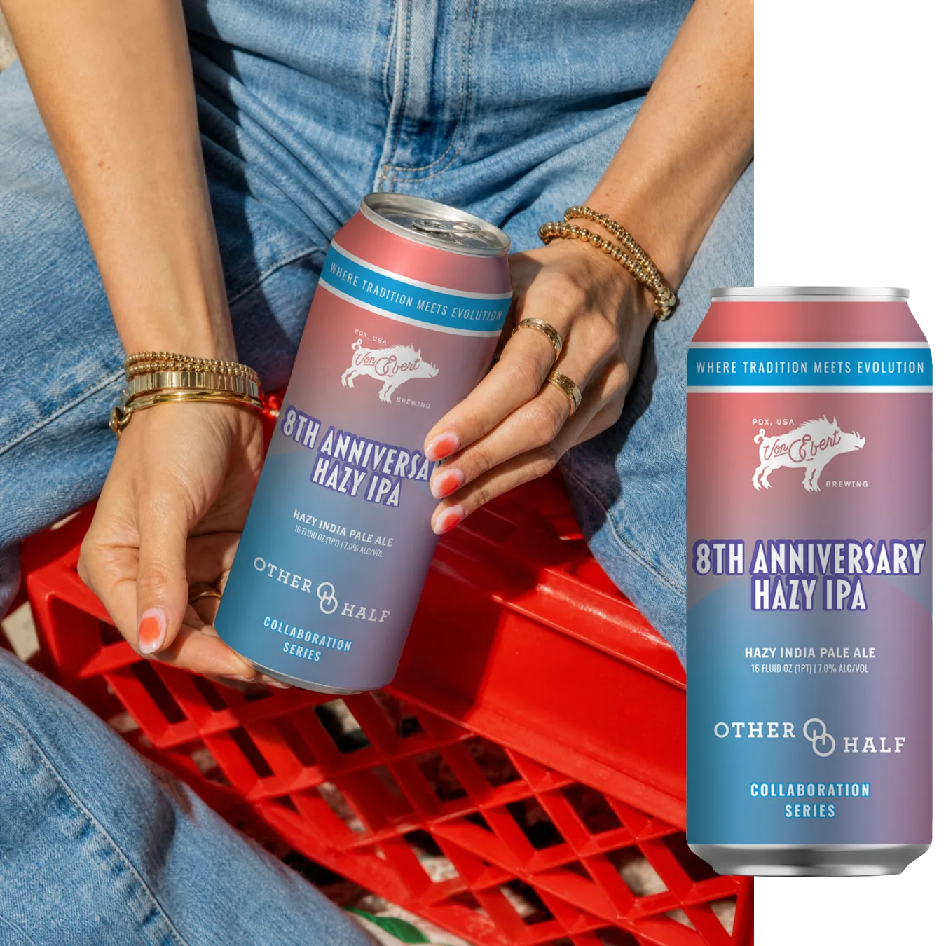 8th Anniversary Hazy IPA can and label