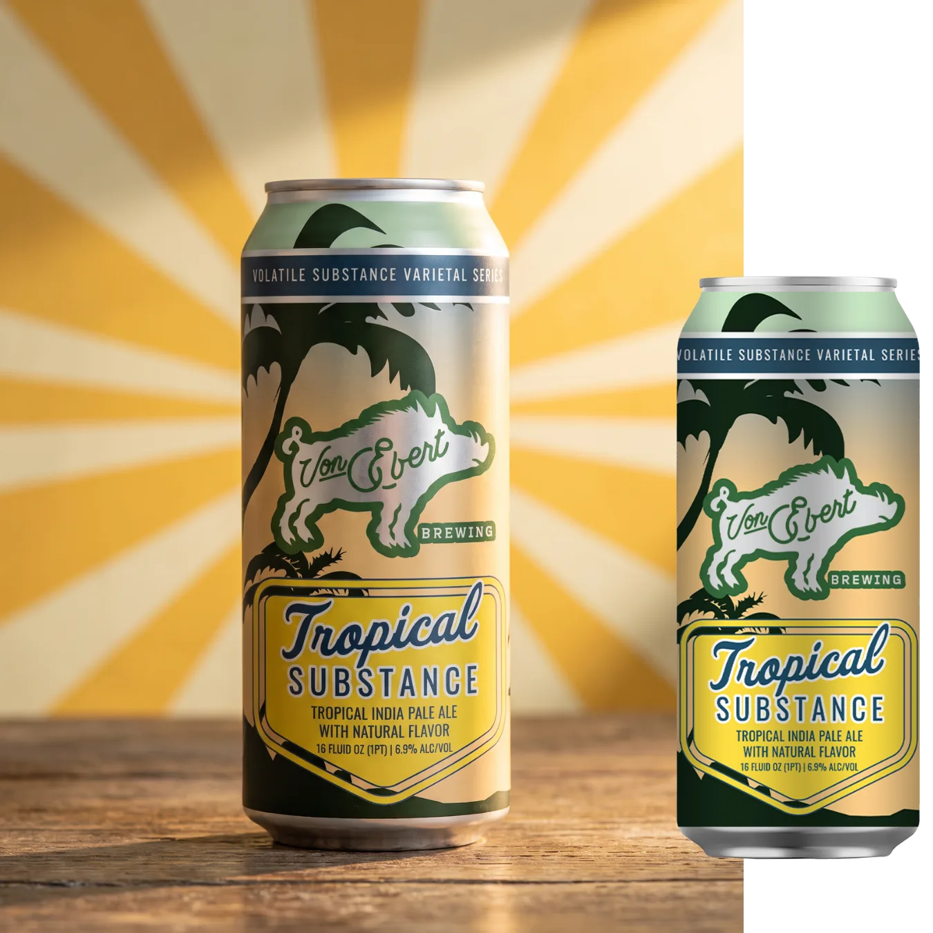 Tropical Substance can and label