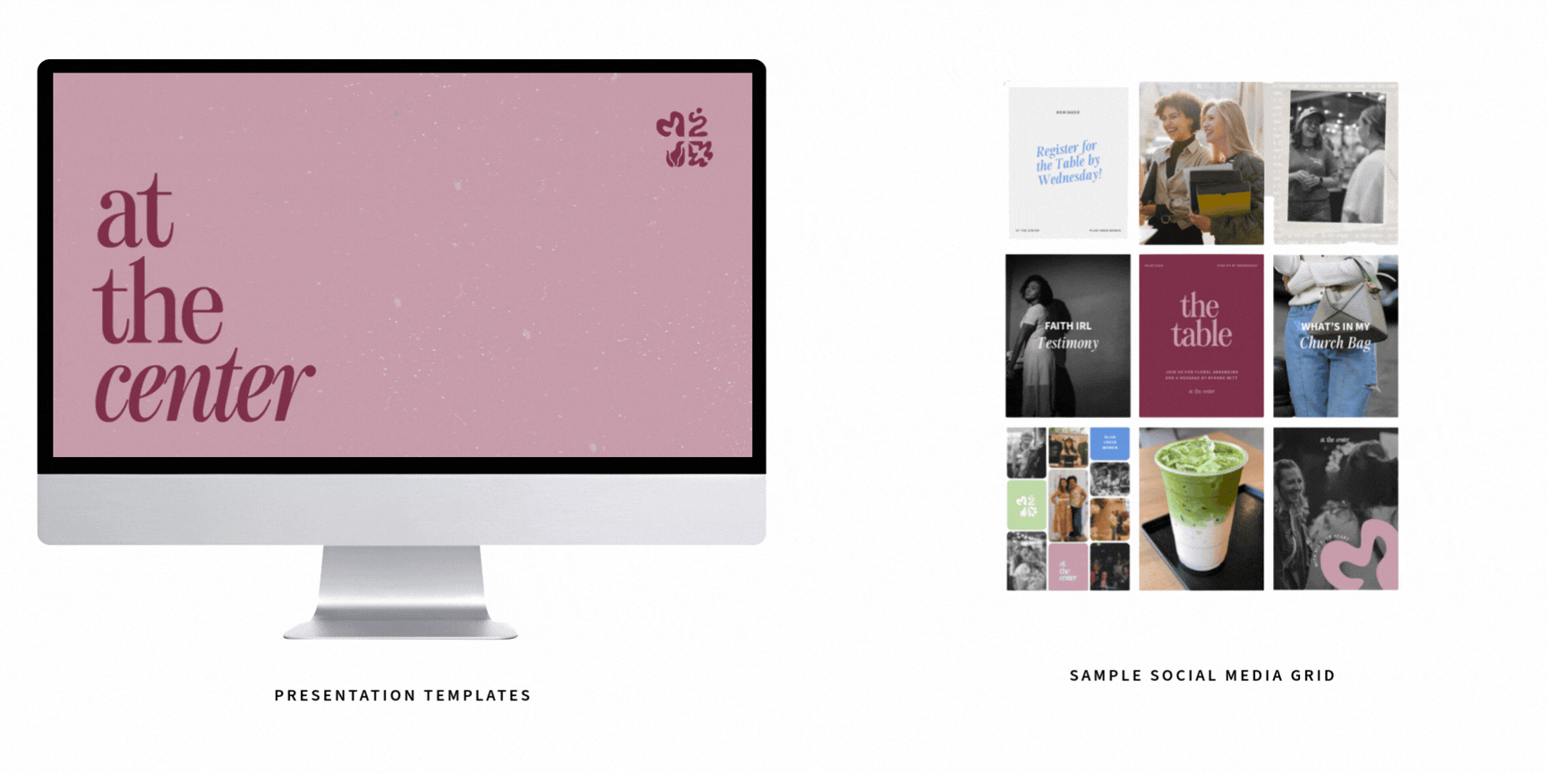 Presentation templates and social grid