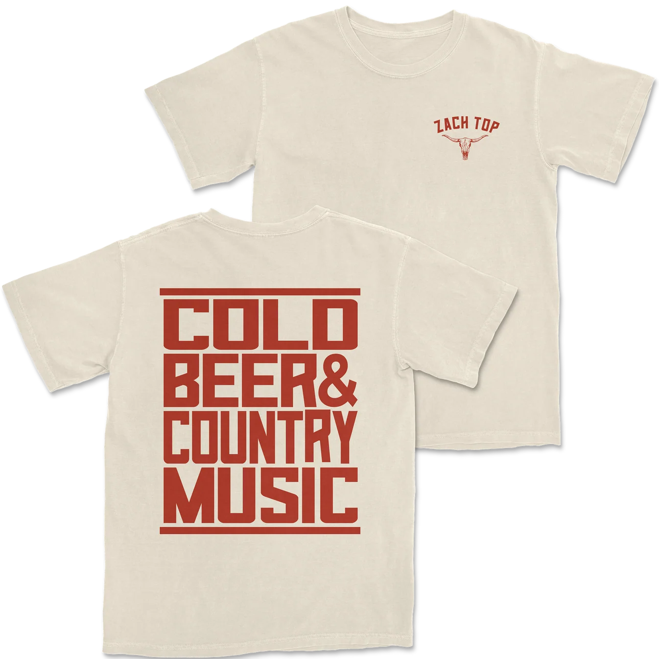 Cold Beer & Country Music tee, ivory