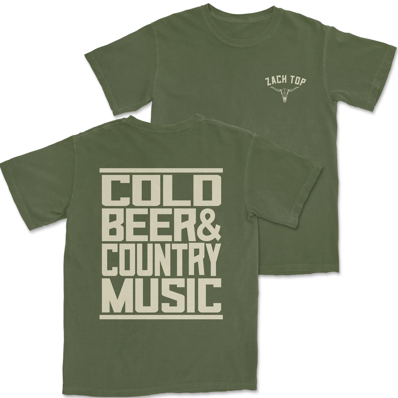 Cold Beer & Country Music tee, green