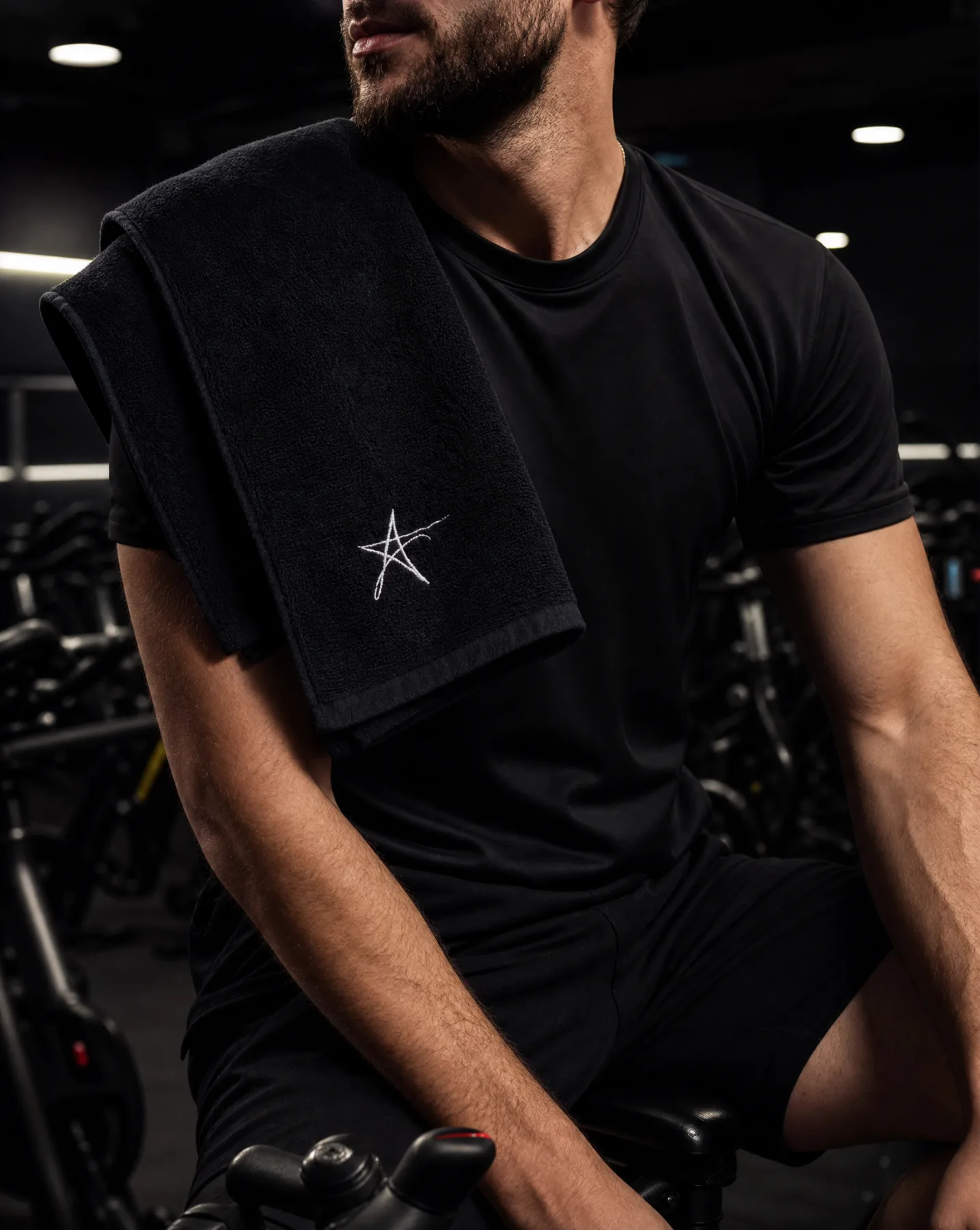 Sweat towel on the bike