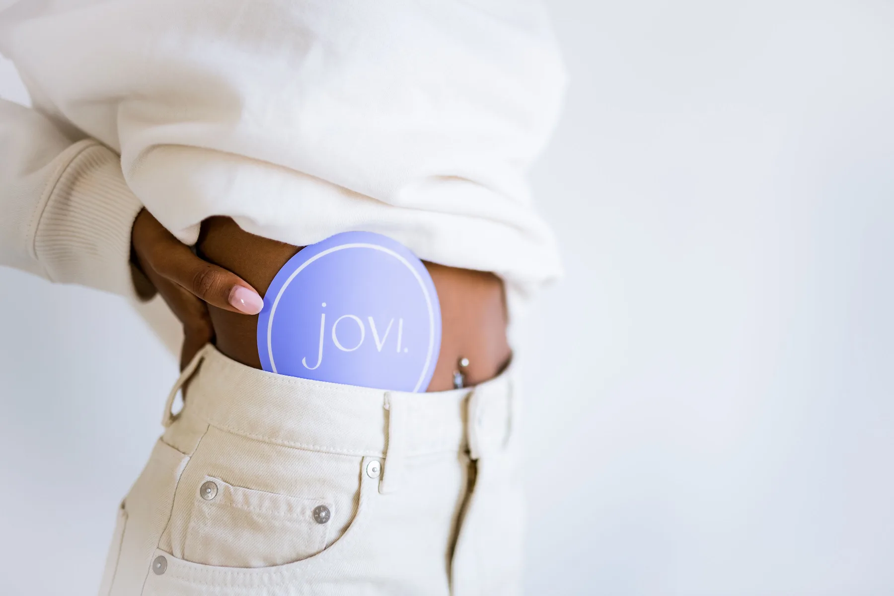 Jovi coaster in cream denim pocket
