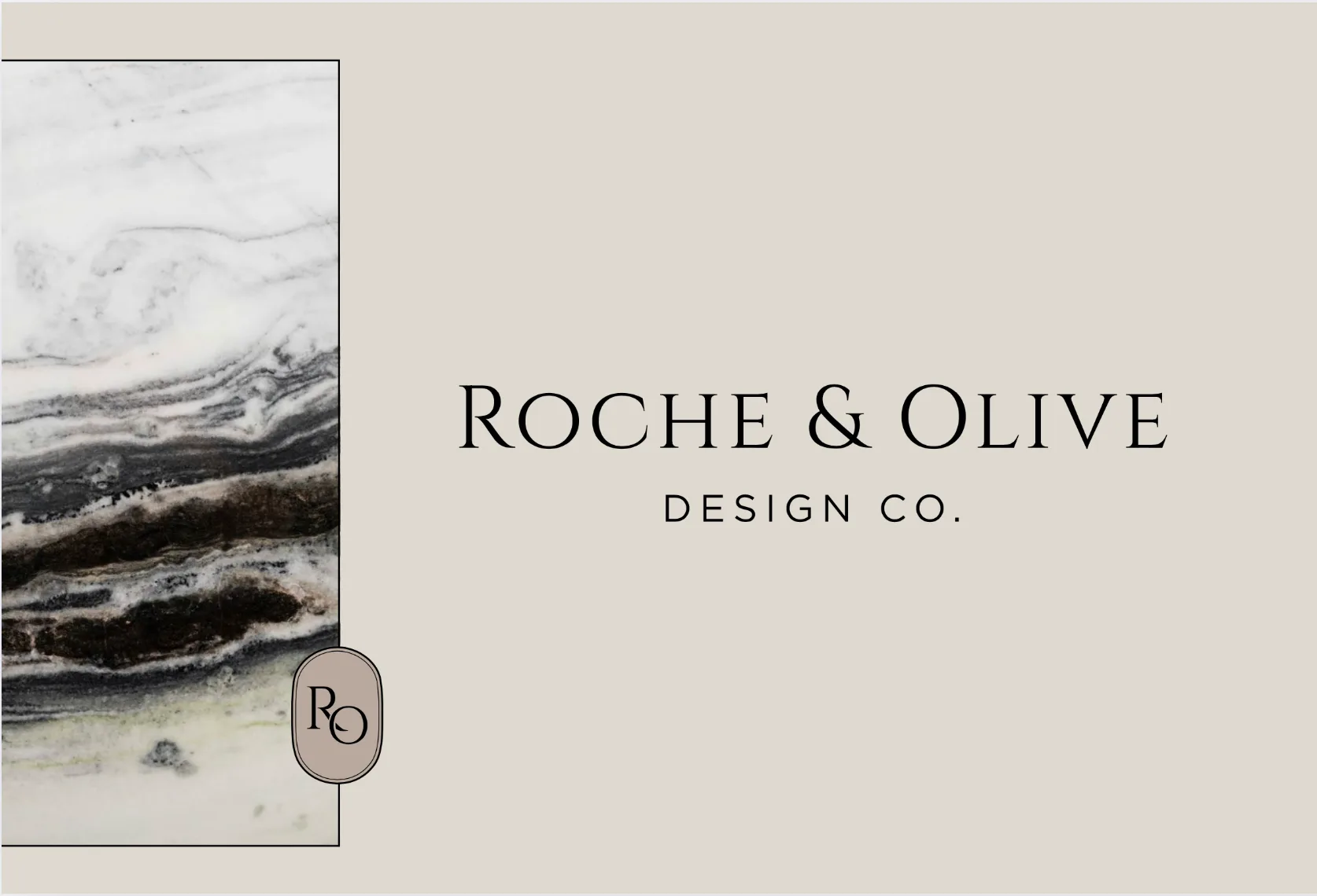Roche & Olive primary logo with marble