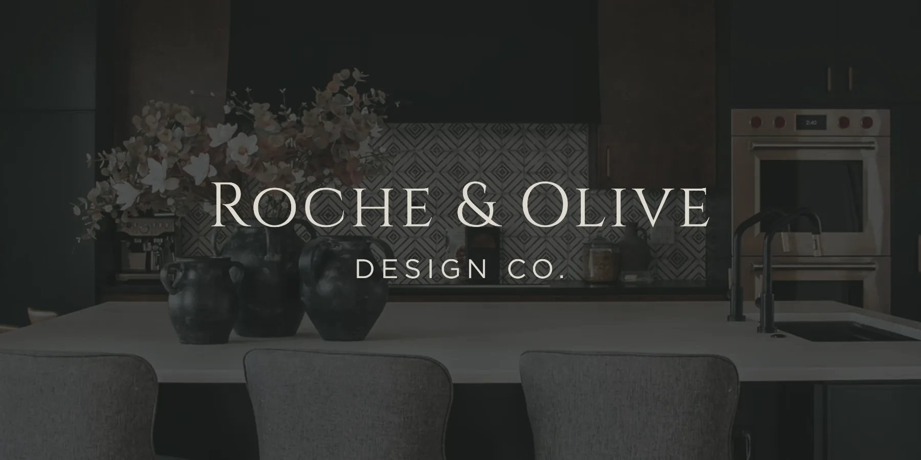 Logo over interior photography