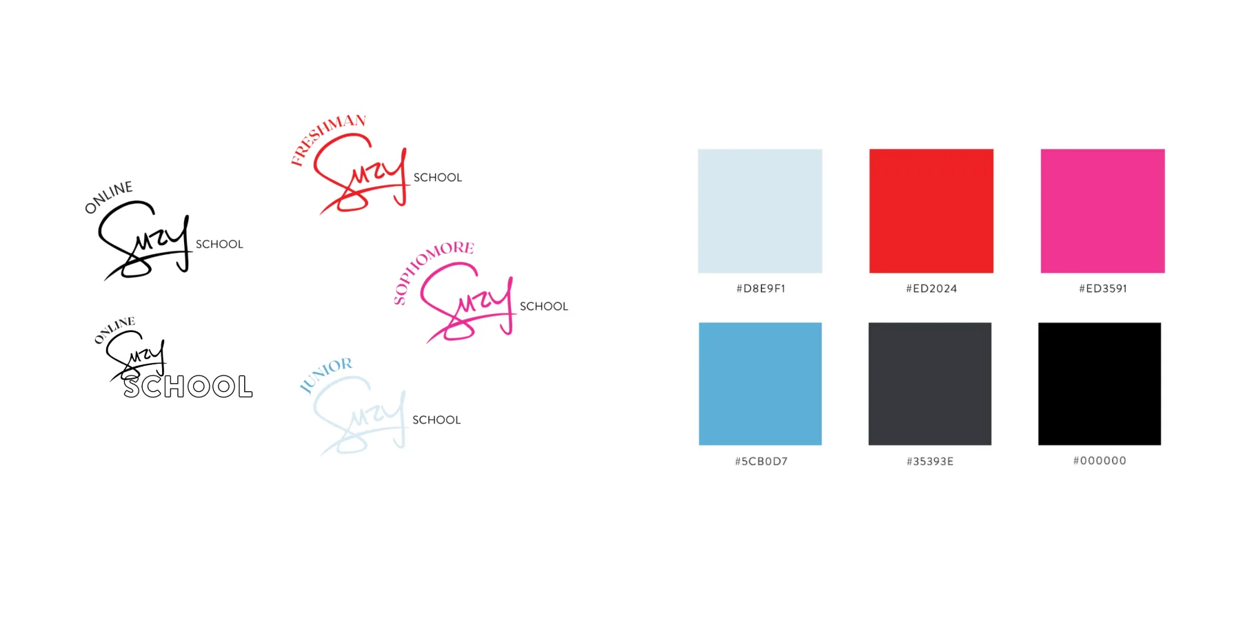 Logo variations and palette