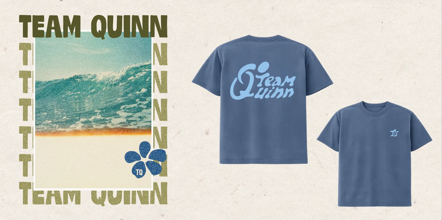 Blue tee with poster layout
