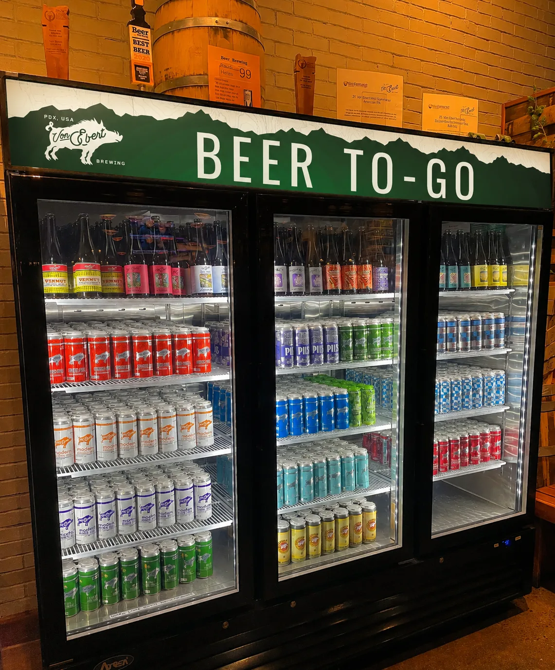 Beer to-go cooler signage